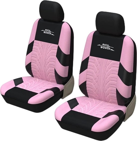 Set di protezione per sedili auto Universale Completo 4 pezzi con protezione per cinturoni di sicurezza e protezione per cerchioni in rosso