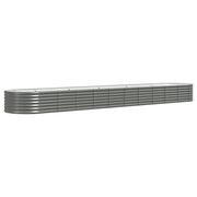 Fioriera rialzata per piante e fiori adatta per terrazze e giardini acciaio verniciato a polvere 440 x 80 x 36 cm grigio 02_0039652