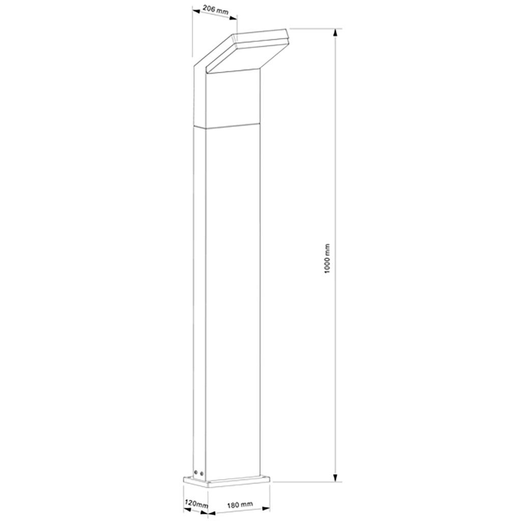 TUCANAE Lampione moderno LED 16W palo luce giardino viale cortile 1650lm 1mt IP54 230V SENZA SENSORE
