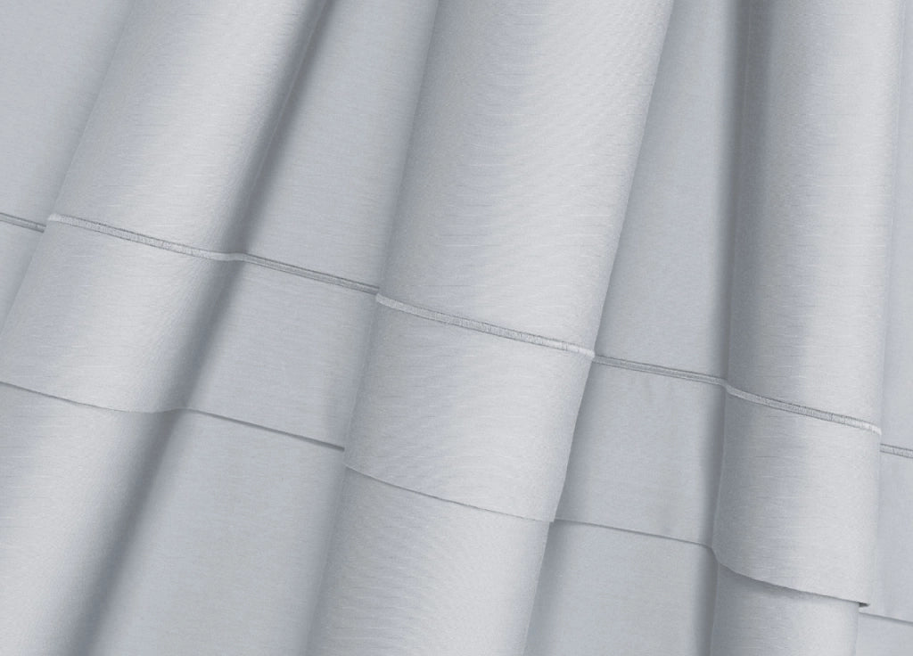 Parure Copripiumino Letto Matrimoniale 100% Raso Cotone Tinta Unita Made Italy - Matrimoniale - Grigio Perla