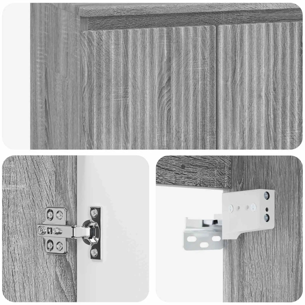 Set di mobili per il bagno Sonoma grigio Legno ingegnerizzato 3404336