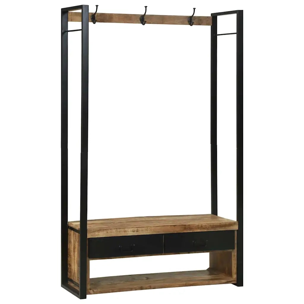 Stendibiancheria con cassetto Marrone Legno massello di mango 4015963