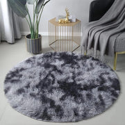 Tappeto morbido e umido a forma rotonda - camera da soggiorno moderna - camera da letto per bambine - morbido e umido - grigio scuro Ø 120 cm