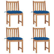 Sedie da Giardino 4 pz con Cuscini in Legno Massello di Teak cod mxl 20960