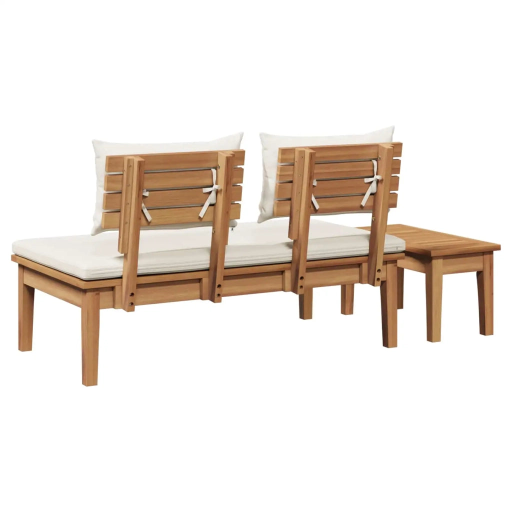 Set Panchina e Tavolo da Giardino 2 pcs Crema e Marrone 42006396