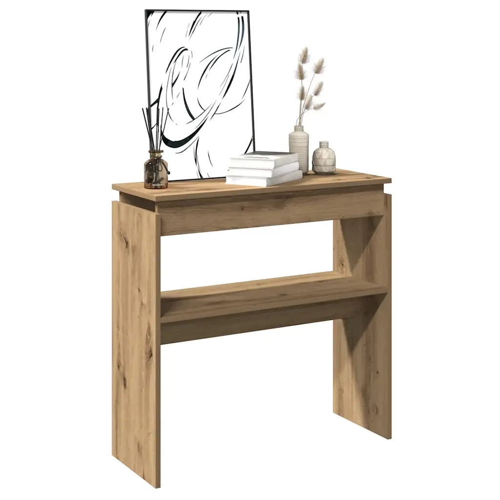 Tavolo Consolle Rovere Artigianale 80x30x80 cm in Truciolato 856625