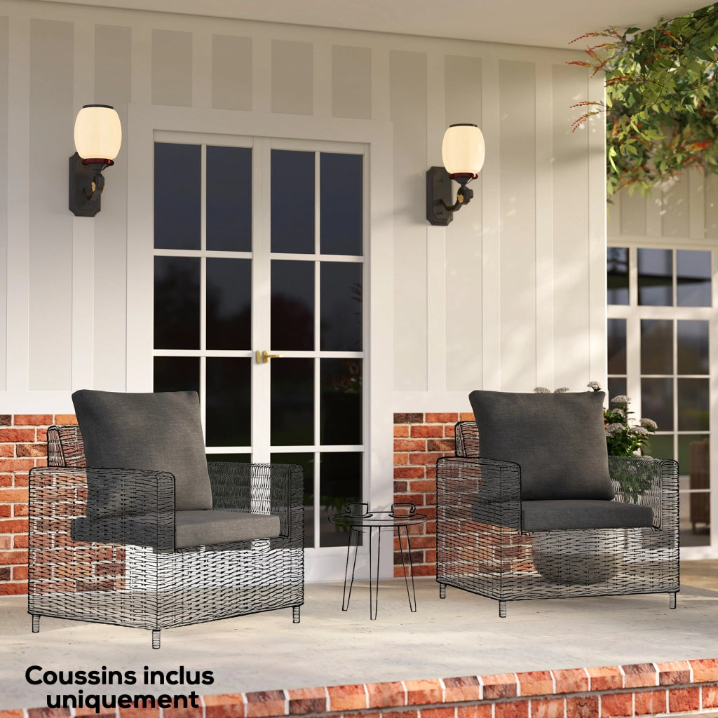 Set di 4 cuscini per divano da giardino ¨C zephmum ¨C grigio scuro 56x52x7cm 56x45x17cm