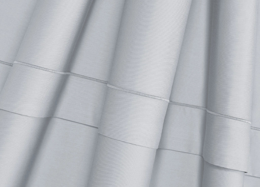 Completo Lenzuola Matrimoniale 100% Raso Cotone Tinta Unita Made Italy - Matrimoniale - Grigio Perla