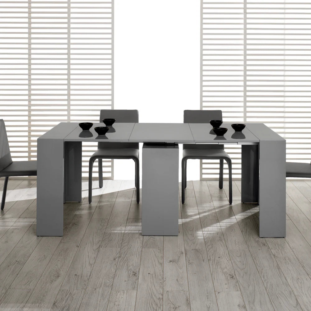 Consolle allungabile salvaspazio grigia Nivara 42,5-302,5x90 cm fino a 12 posti | Duzzle