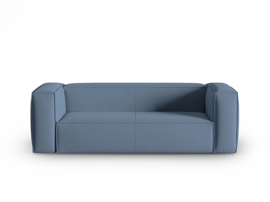 Cosmopolitan Design - Divano "Mackay" 3 posti in velluto strutturato jeans blu 