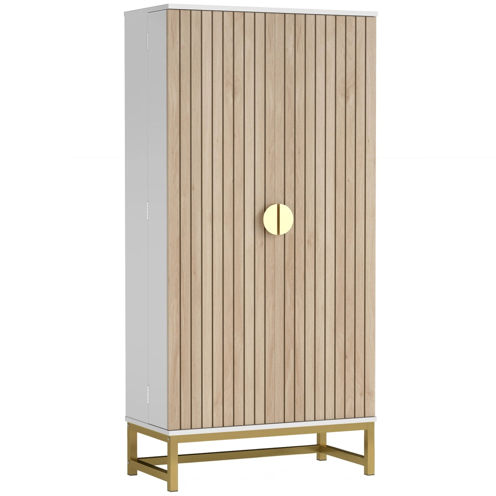 Armadio da cucina con ante e ripiani ¨C zephmum ¨C bianco 58x29x119,5cm