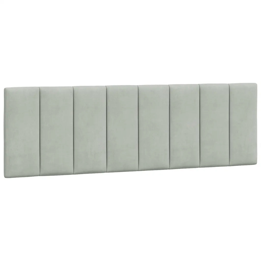 Cuscino Testiera Hanko Grigio Chiaro 160 cm in Velluto CFW1573191