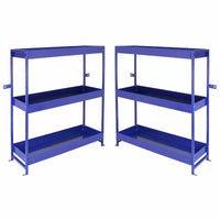 Set 2 Scaffali per Van Furgone 116,5x115x34,8 cm in Acciaio Senza Bulloni Blu