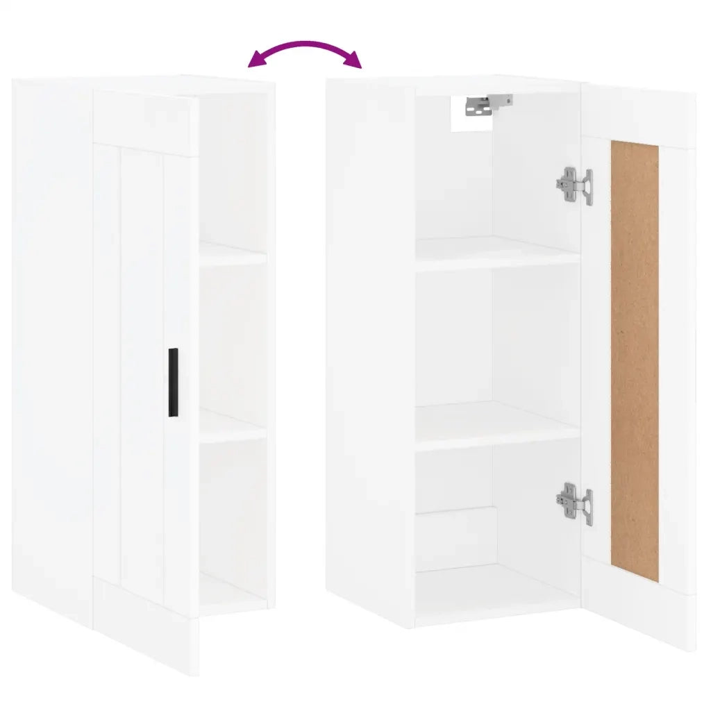 Armadietto a Muro | Mobile a Parete Bianco 34,5x34x90 cm in Legno Multistrato