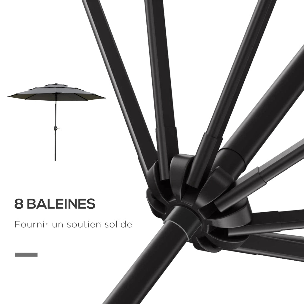 Ombrellone da giardino inclinabile ? 2,85 m ¨C Zephmum ¨C Grigio 180 g/m2