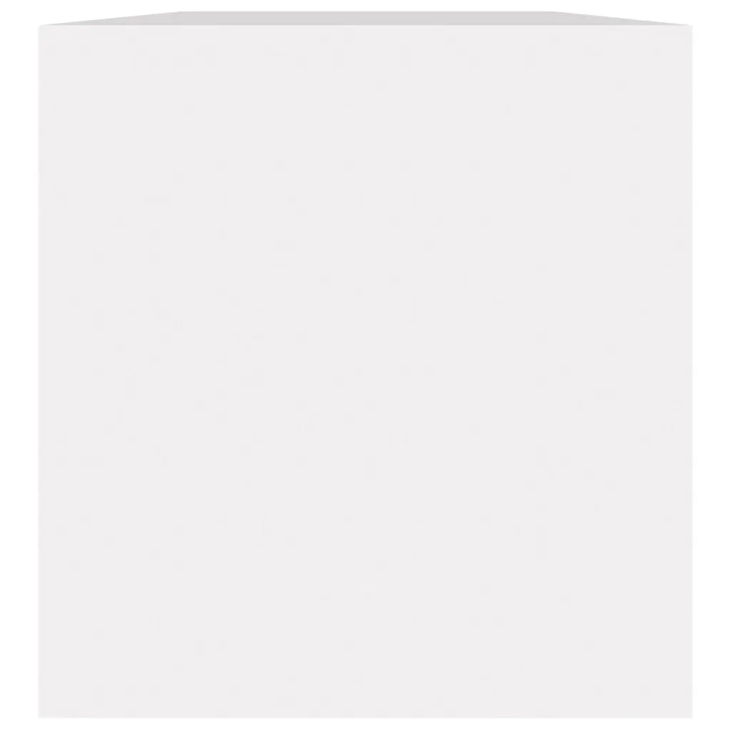 Contenitore per Vinili Bianco 71x34x36 cm in Legno Multistrato 800117