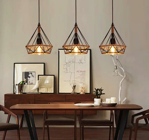 Lampada Da Soffitto Geometrico Pensile In Stile Loft Corda APP679-1CP