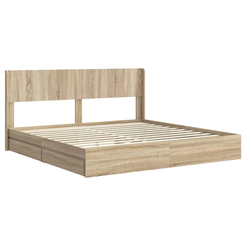 Struttura del letto con stoccaggio e testata Rovere Sonoma 3414361