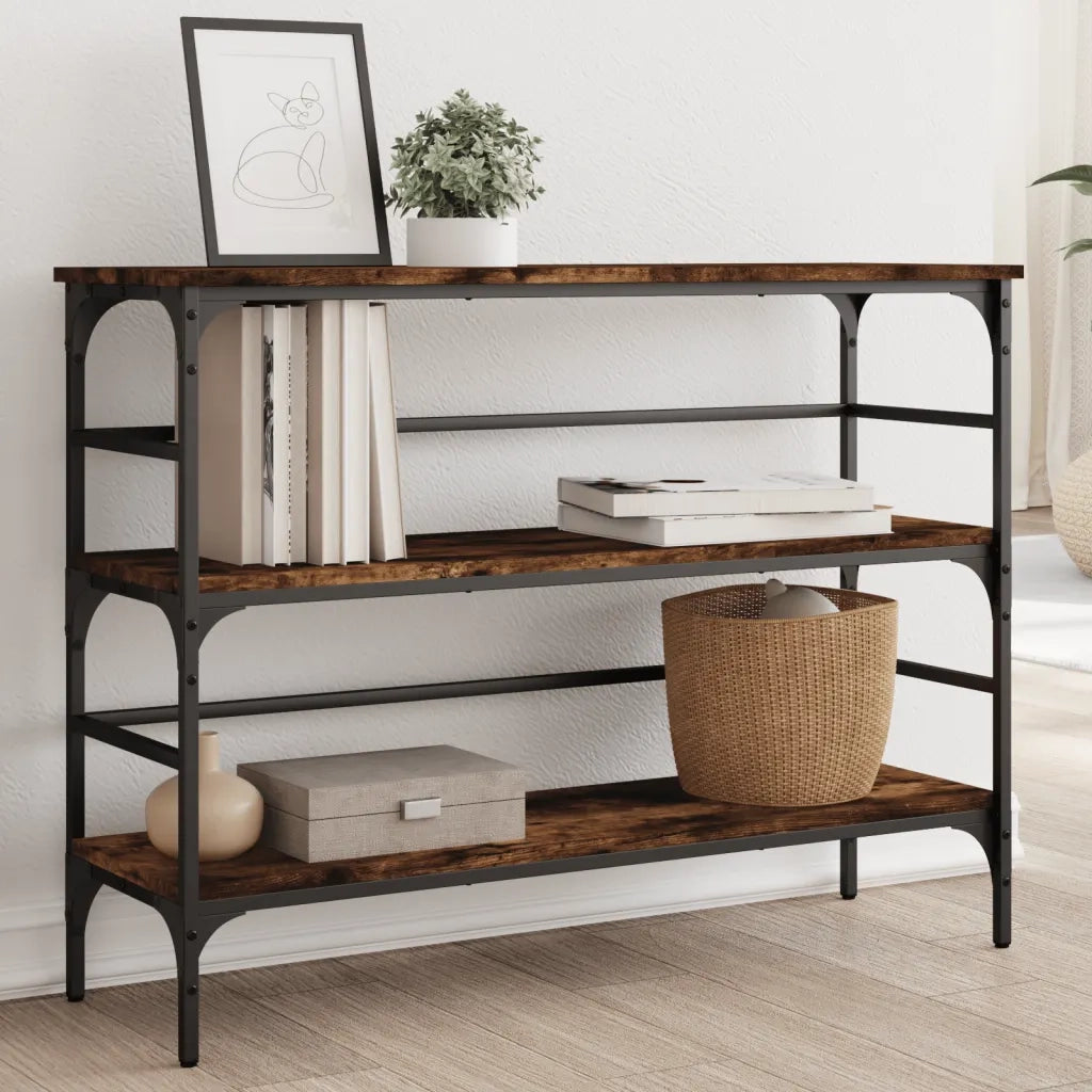 Tavolo Consolle | Tavolo d'Ingresso Rovere Fumo 100x32x75 cm Legno Multistrato