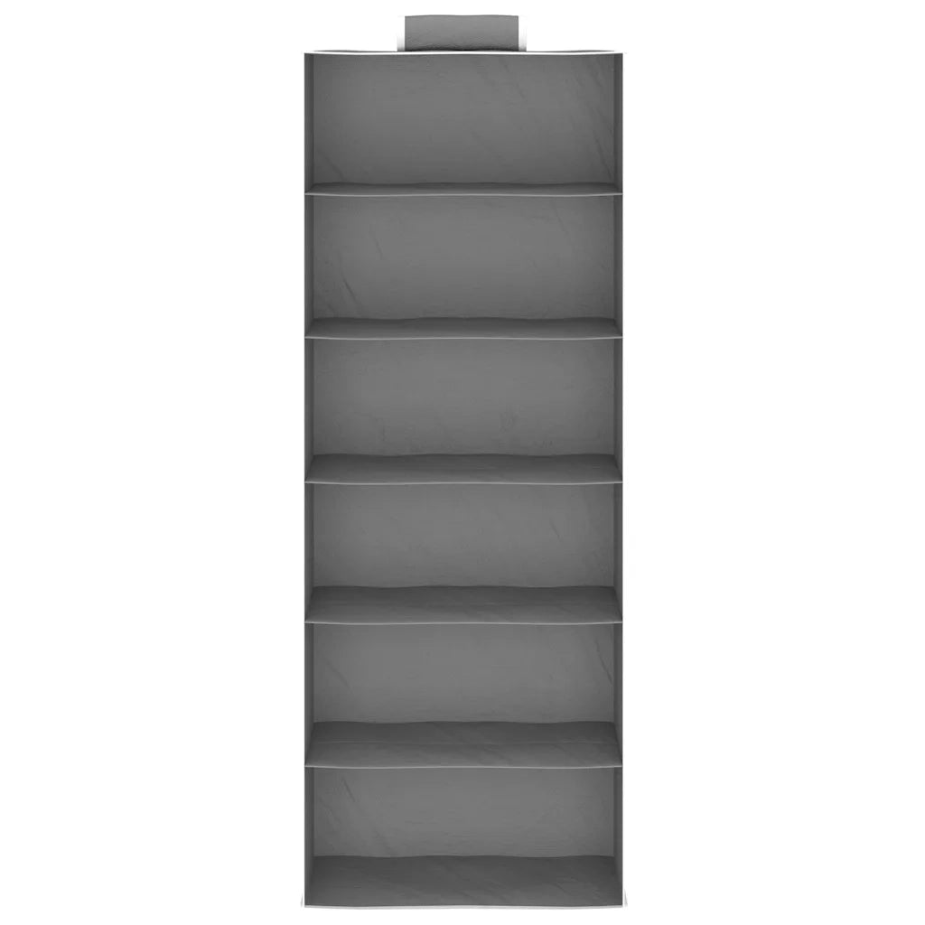 Organizer per Armadio da Appendere con 6 Ripiani 2 pz Tessuto 288326