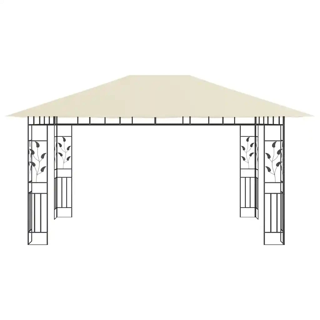 Gazebo con Zanzariera 4x3x2,73 m Crema 180 g/m² 47970