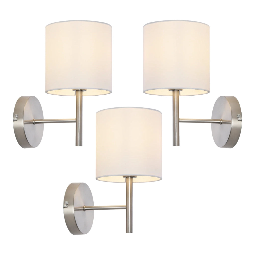 Set di 3 applique E14 argento e bianco 03_0009769