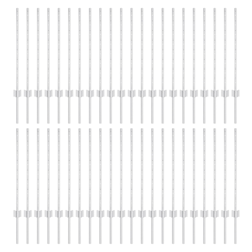 Pali di Recinzione 44 pz U-Channel Argento 120 cm Acciaio