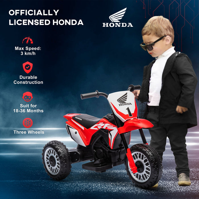 Moto Elettrica per Bambini 3 Ruote 6V con Licenza Honda CRF450RL Rosso