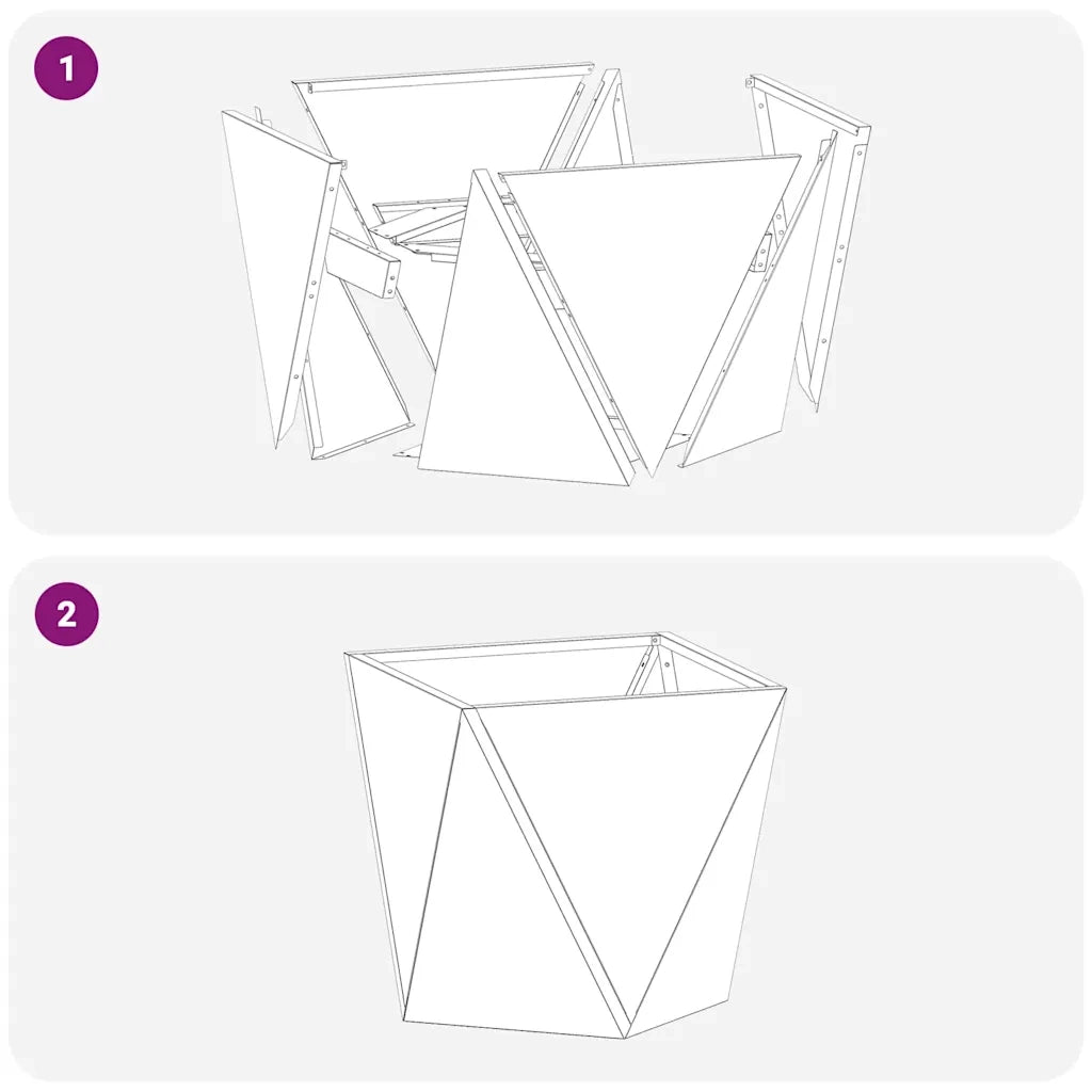 Fioriera 2 pz-Set di 2 Vaso-Contenitore per Piante Argento 30 x 30 x 30 cm Acciaio zincato