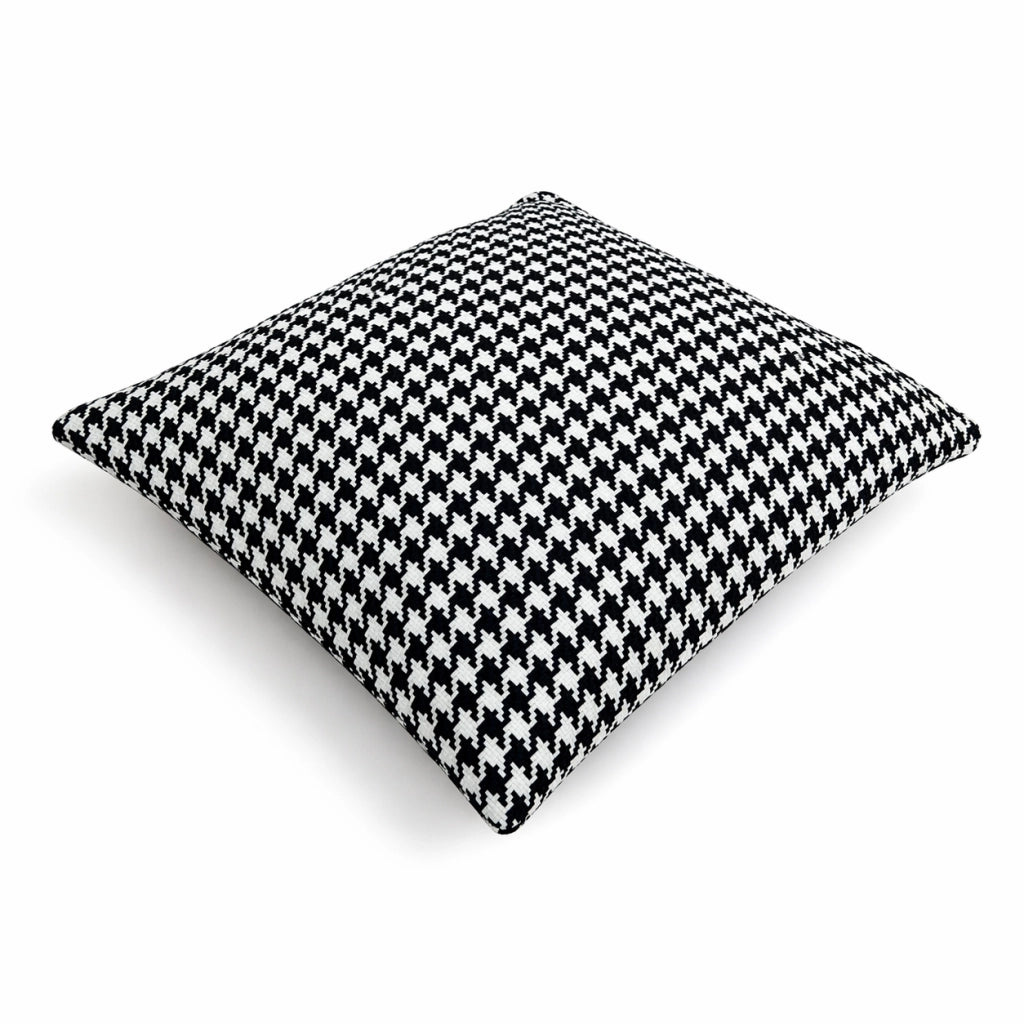 Set cuscini pied-de-poule 3 pezzi per divano sfoderabili - Nero/Bianco