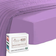 Lenzuolo in cotone 100% - 190x200 cm - Satin a pelo corto - Assorbe umidità - Duraturo - Adatto per letti con altezza massima di 40 cm - Tessuto per letto