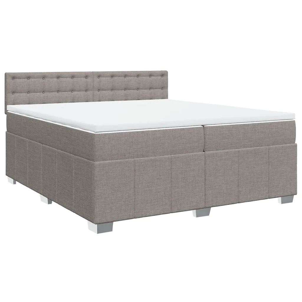 Giroletto a Molle con Materasso Tortora 200x200 cm in Tessuto 3289493