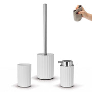 Set accessori bagno da 3 pezzi in gomma termoplastica bianca - Gummy