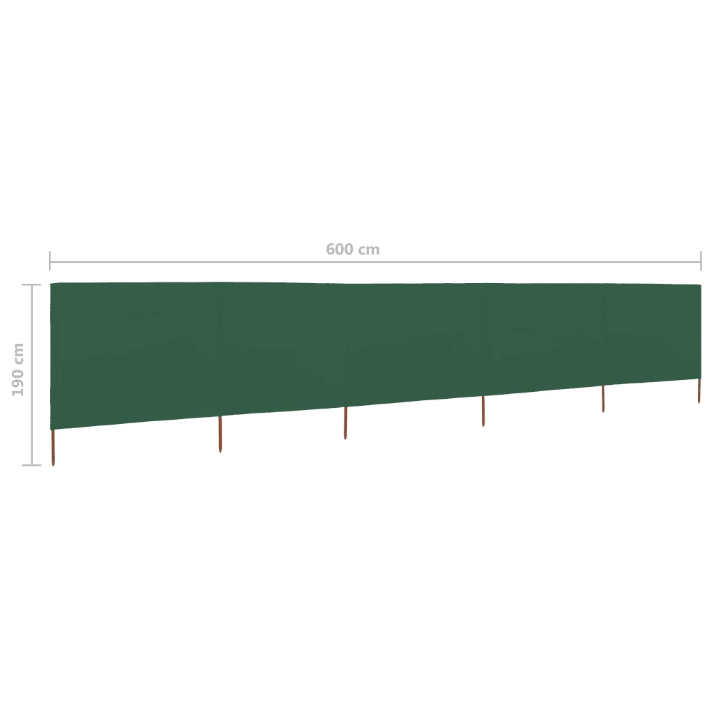 Paravento a 5 Pannelli in Tessuto 600x160 cm Verde CFW1672953