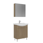 Set mobile lavabo con specchio (2 pezzi) "Purus 65" - 65 x 50 x 83 cm - Rovere