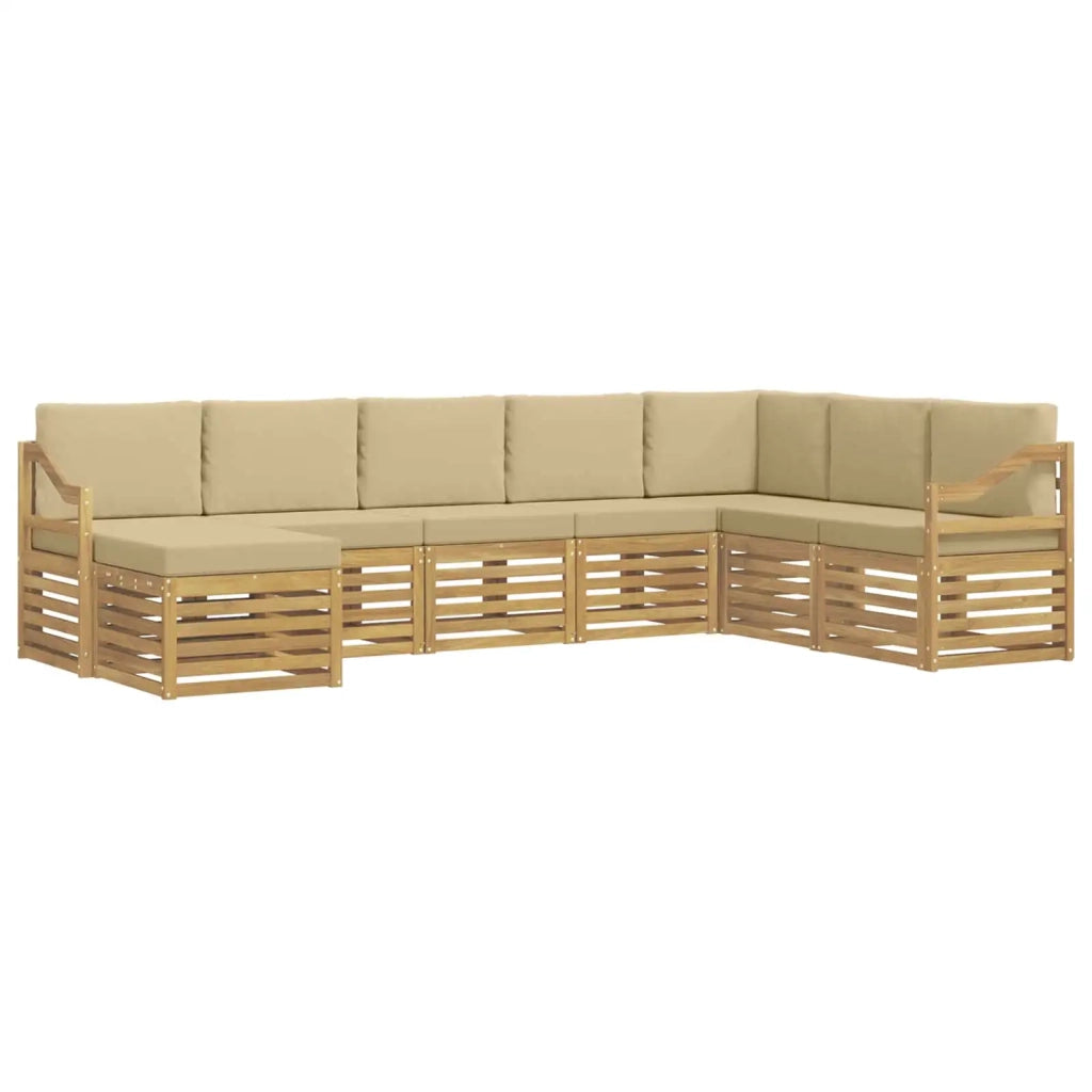 Set di divani da esterno 8 pcs Bianco e Beige