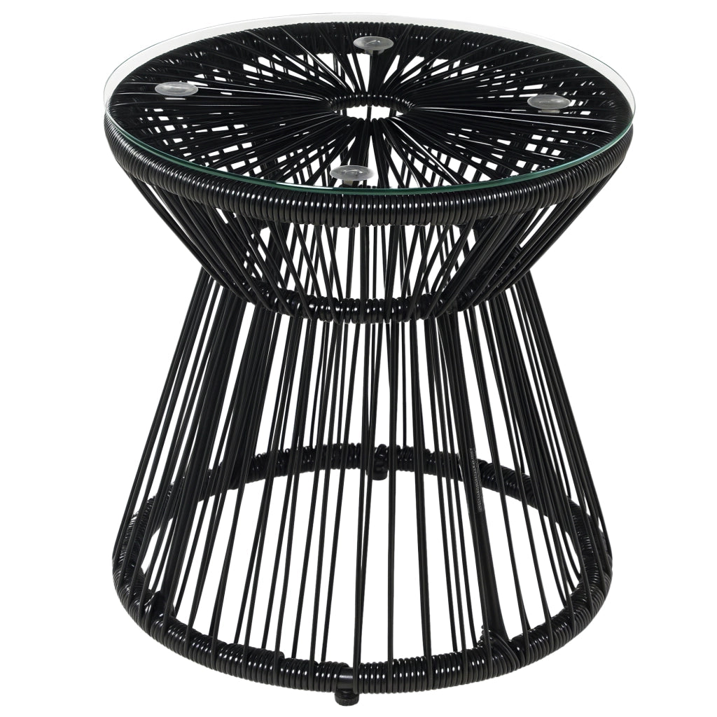 Tavolino da giardino in PE rattan ¨C zephmum ¨C nero 40x40x42