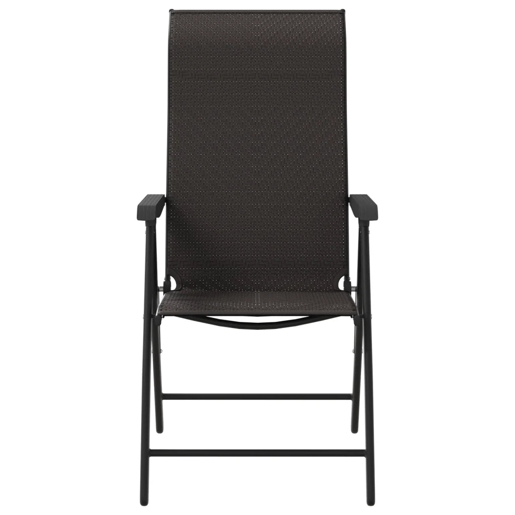 Sedie Pieghevoli da Giardino 4 pz Nere in Polyrattan