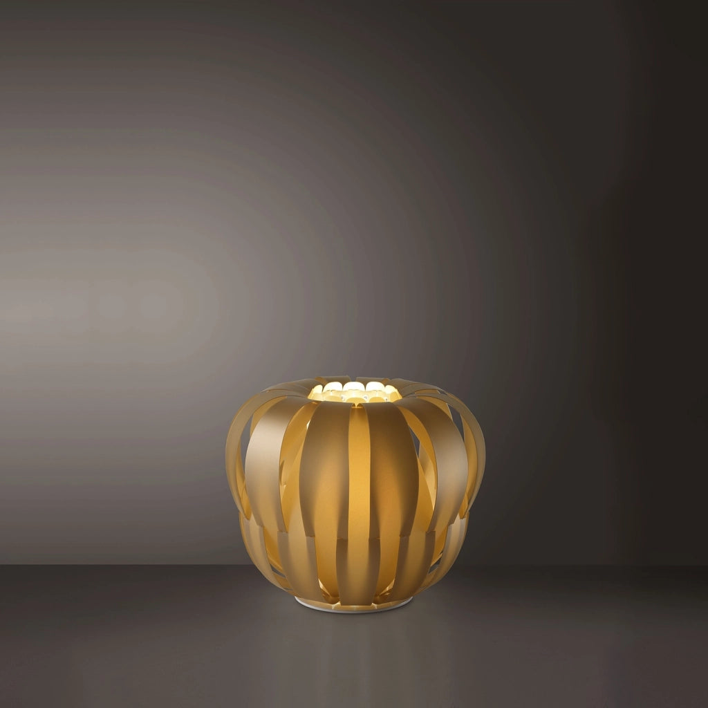 Lampada Da Scrivania Moderna Queen Polilux ® New Gold Metallo Bianco 1 Luce E14