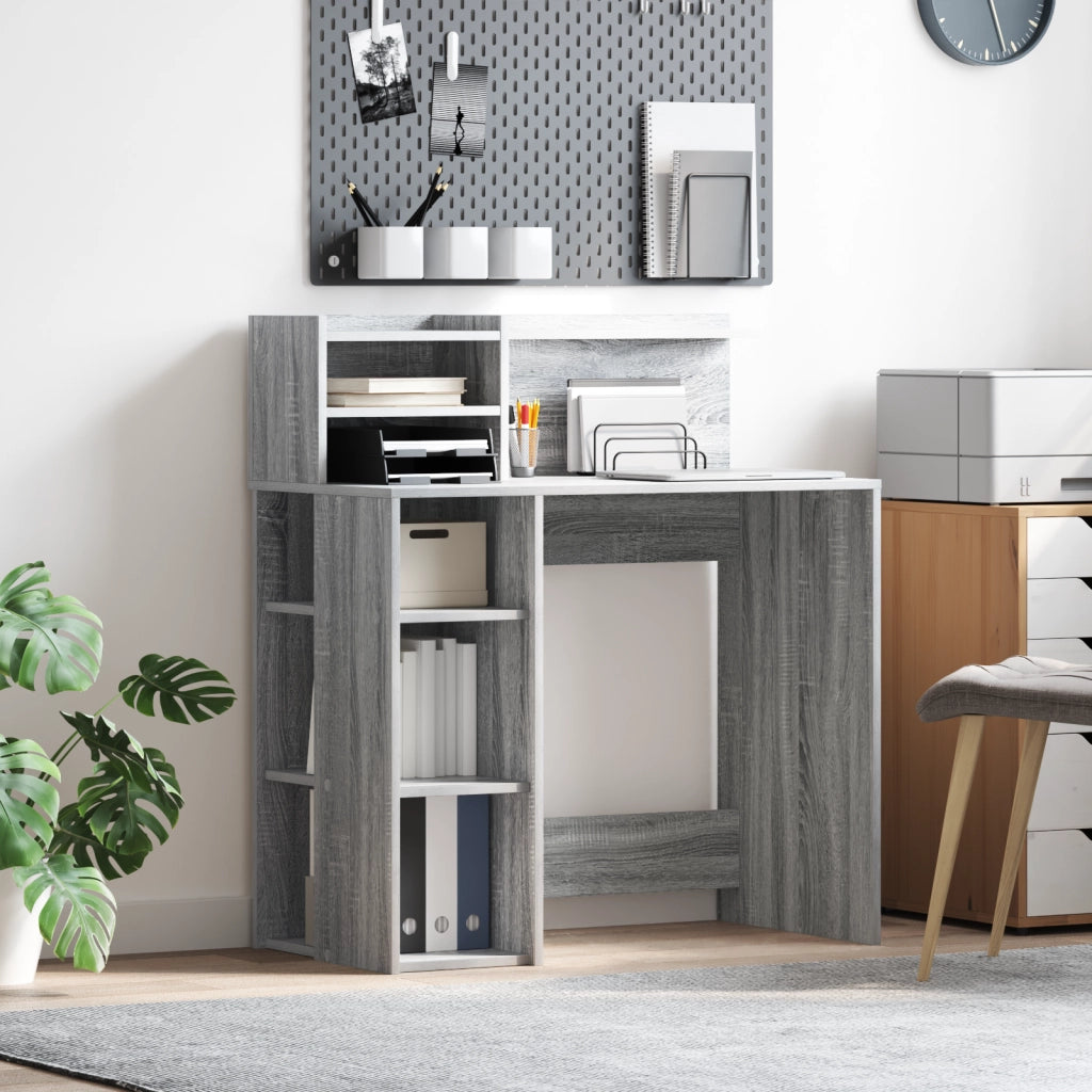 Scrivania con Ripiano Grigia Sonoma 90x48x101.5 cm Legno ingegnerizzato