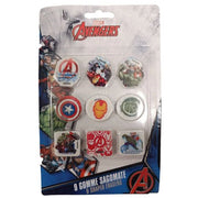 Trade Shop - Kit Gomme Per Cancellare 9pz Sagomate Tema Avengers Cancelleria Per Bambini Scuola 955302 -