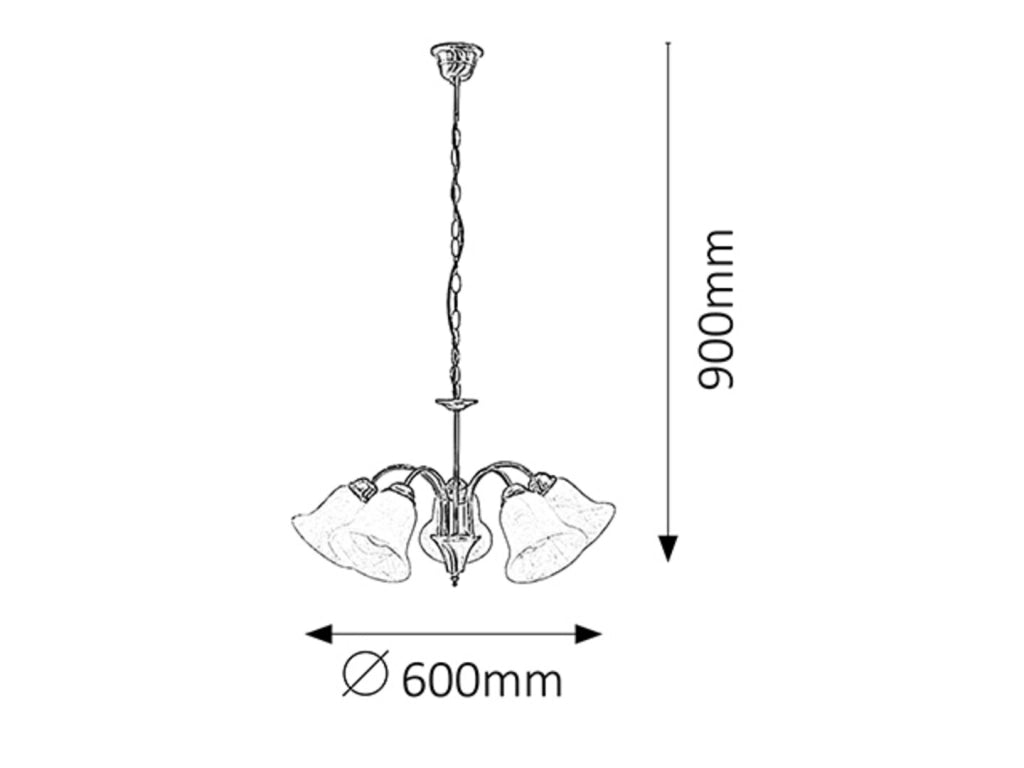 Lampadario classico 5 luci E14 bronzo Francesca Rabalux