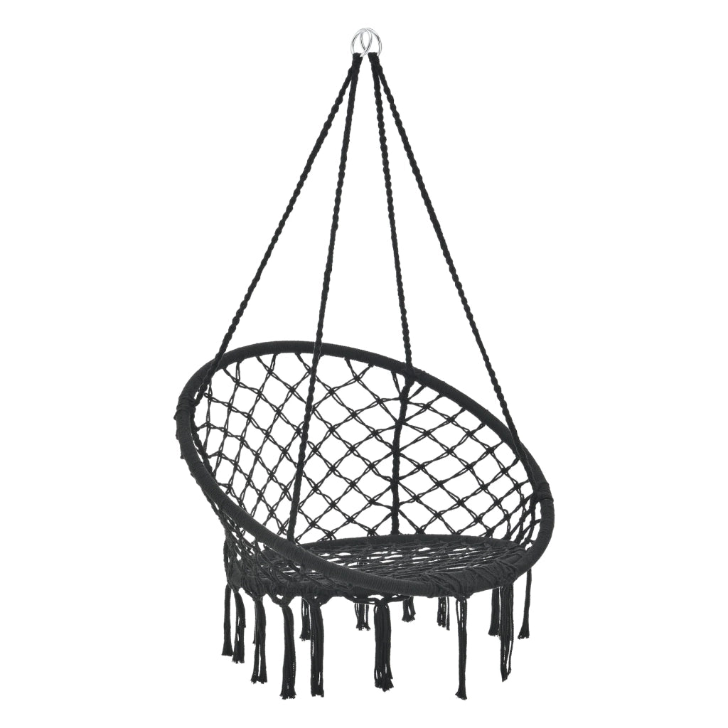 Seduta amaca rotonda sedia sospesa diametro seduta 60 cm nero 03_0006062