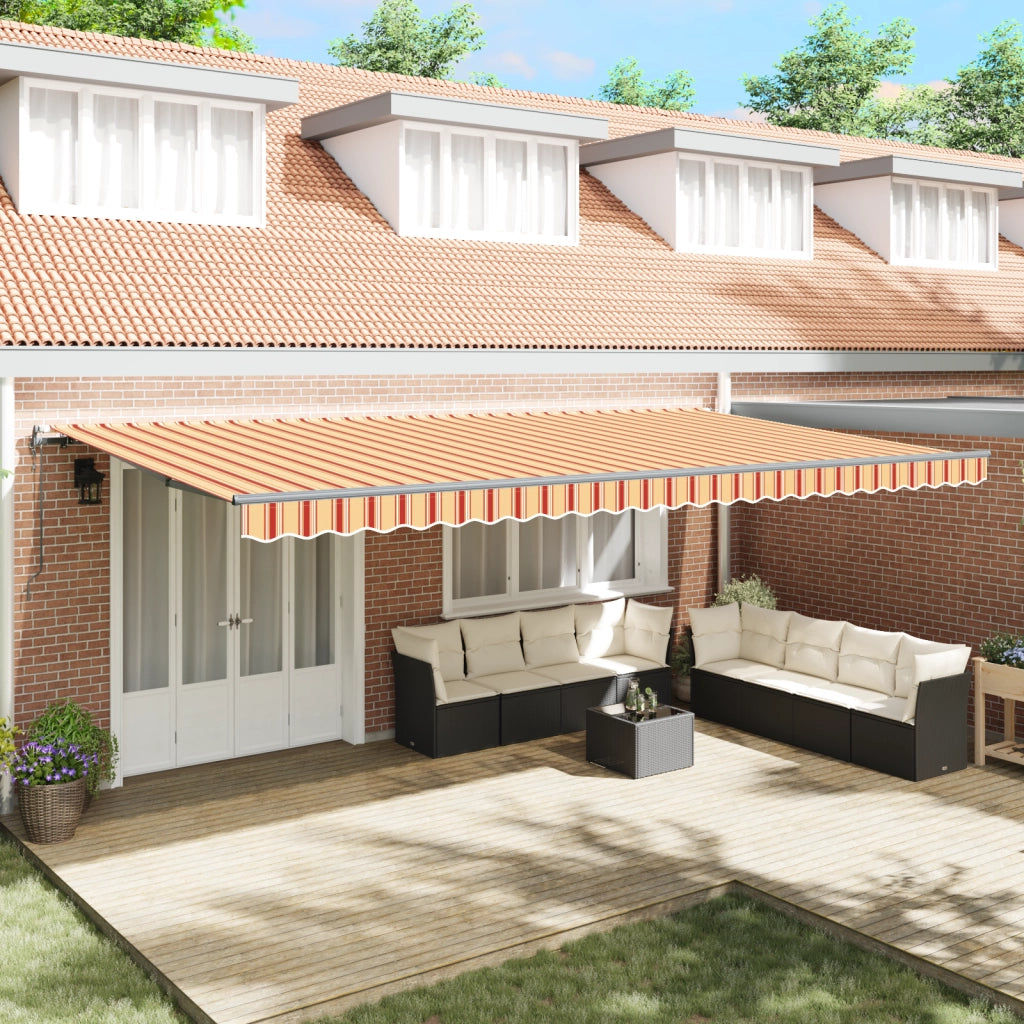Tenda Retrattile Automatica Gialla e Arancione 600x350 cm