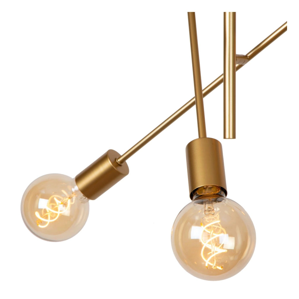 Plafoniera loft Lester oro opaco metallo 6xE27 Lucide