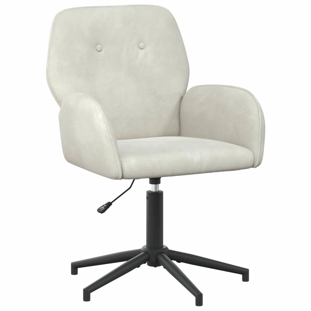 Sedia da scrivania girevole 54 x 55 x 90 cm Crema Velluto (V) 42034350