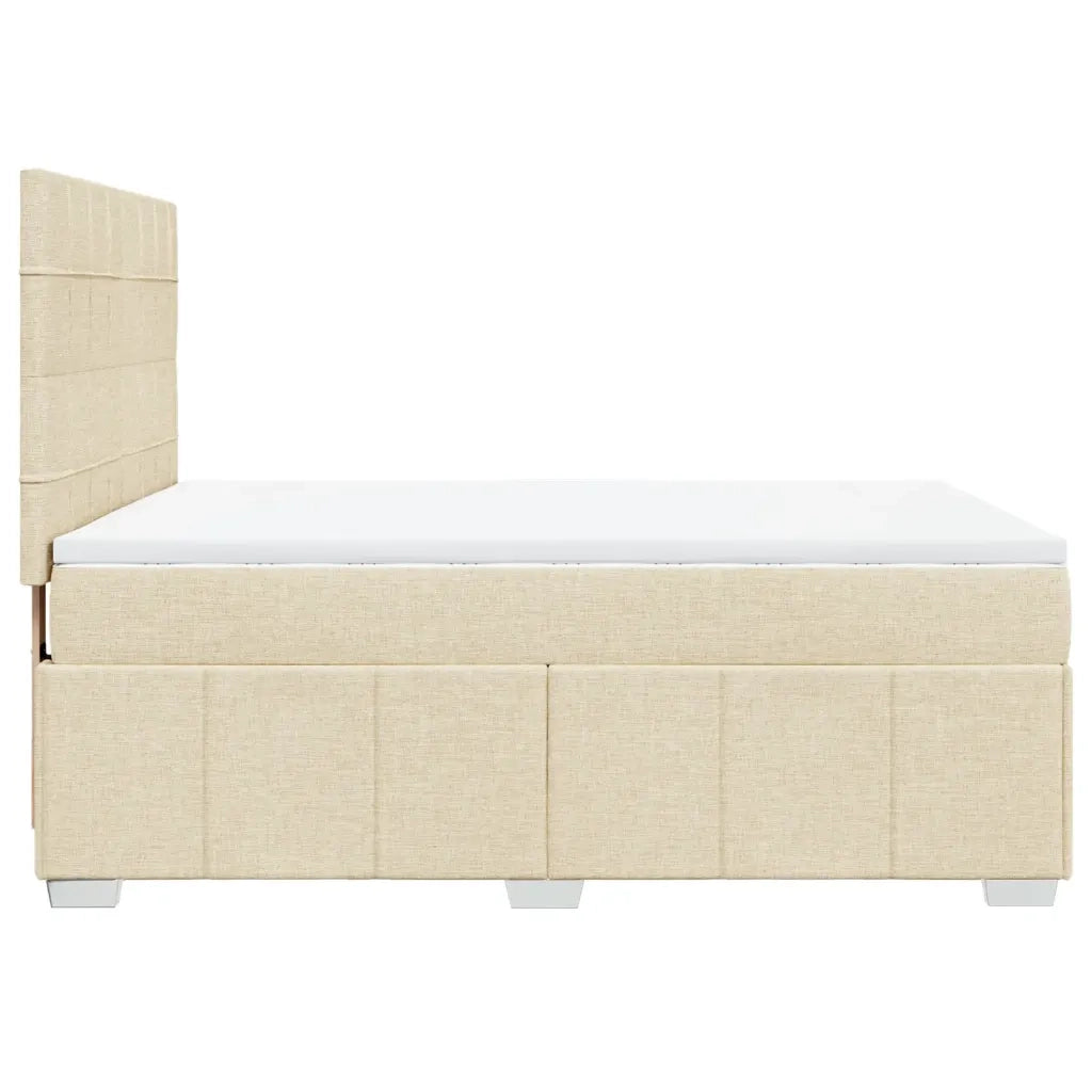 Giroletto a Molle con Materasso Crema 140x200 cm in Tessuto