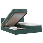 Letto ottomano con materasso 2 pz Verde Scuro Velluto 3456747