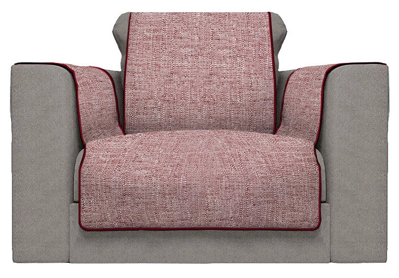 Copridivano con Copri Braccioli Seduta 60 cm in Poliestere Bordeaux