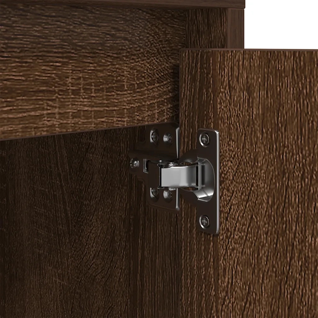 Comodino con Luci LED-Tavolino da notte Rovere Fumo 38x34x50 cm 833740